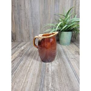 Vintage Hull Cream Pitcher, Brown Drip Oven Proof 8 oz